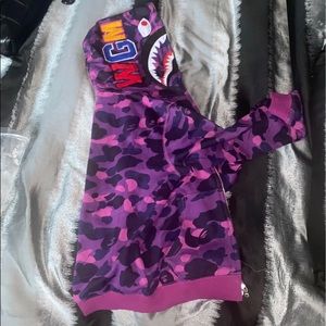 men’s purple bape hoodie